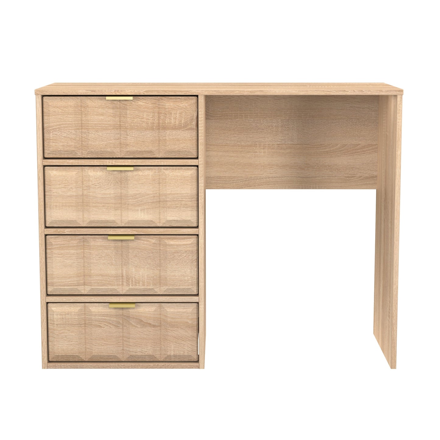 Cube Desk Oak 4 Drawers 97cm