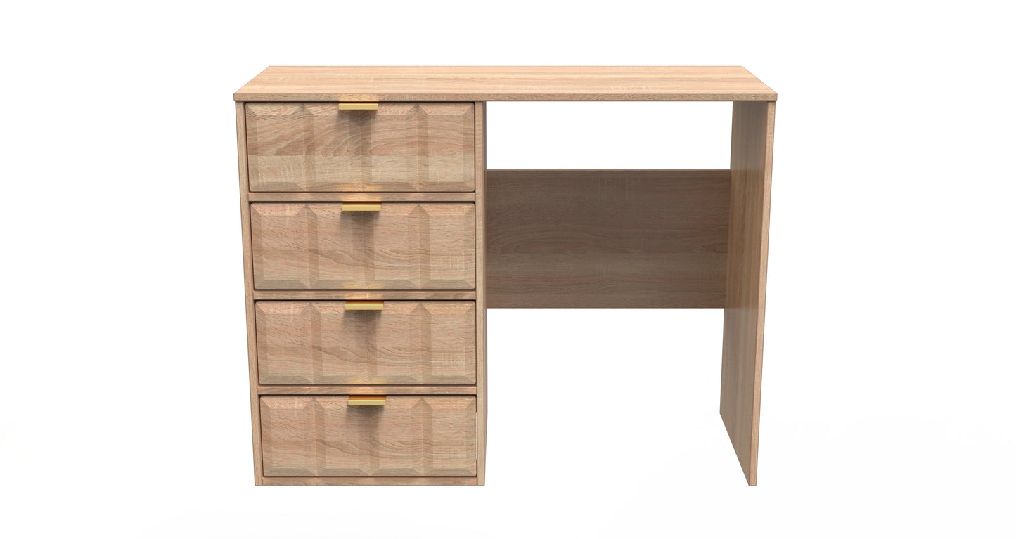 Cube Desk Oak 4 Drawers 97cm