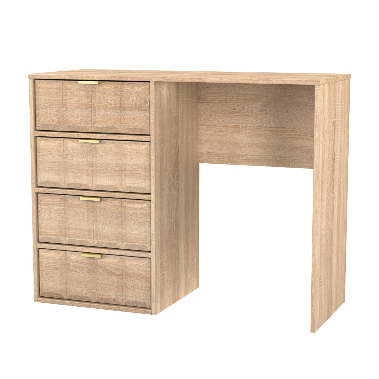 Cube Desk Oak 4 Drawers 97cm