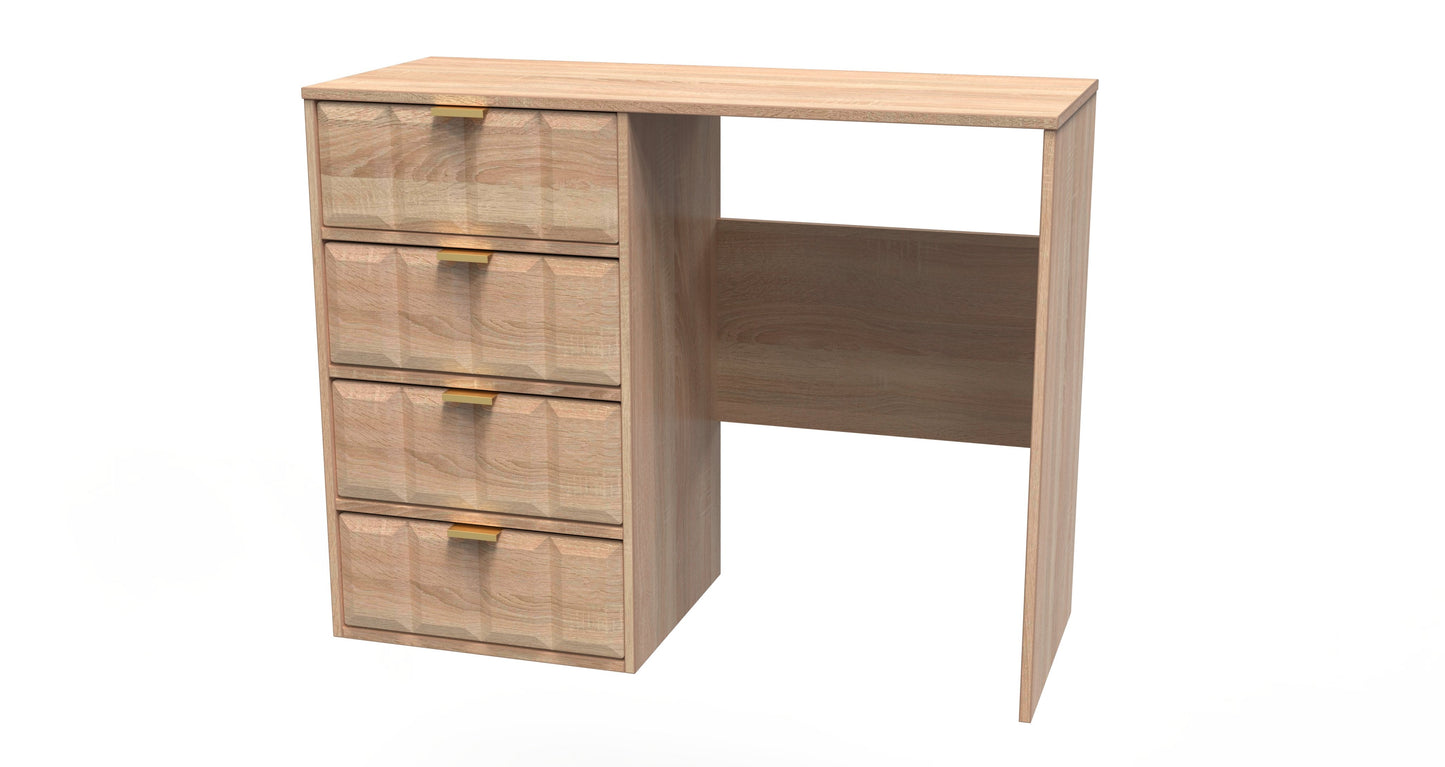 Cube Desk Oak 4 Drawers 97cm