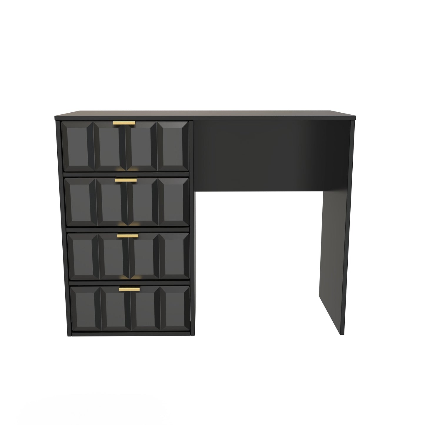 Cube Desk Black 4 Drawers 97cm