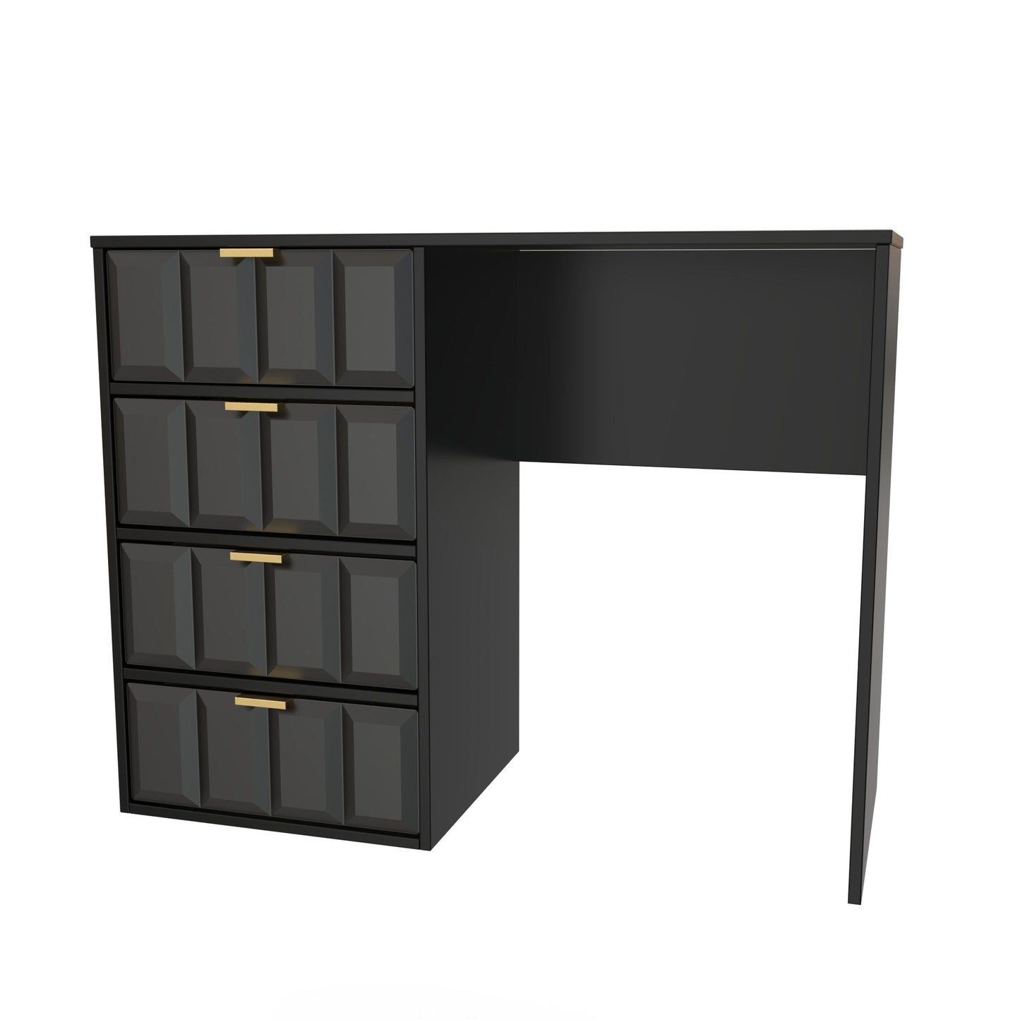 Cube Desk Black 4 Drawers 97cm