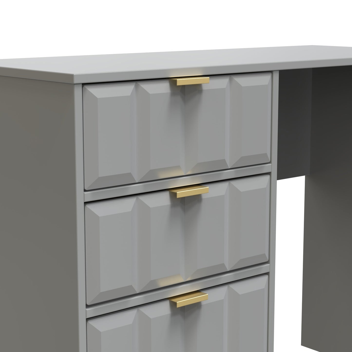 Cube Desk Grey 4 Drawers 97cm