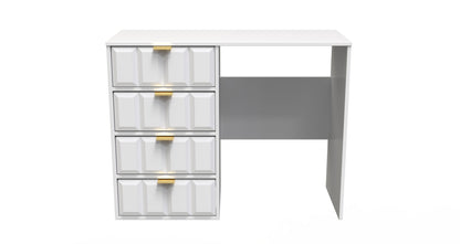 Cube Desk White 4 Drawers 97cm