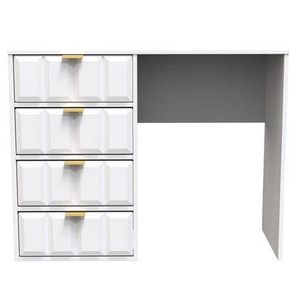 Cube Desk White 4 Drawers 97cm