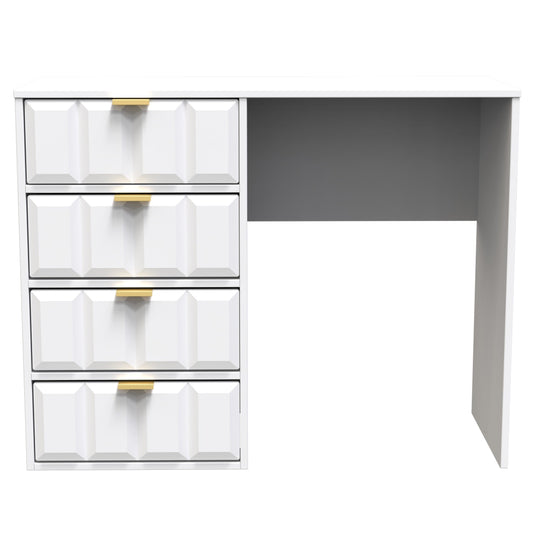 Cube Desk White 4 Drawers 97cm