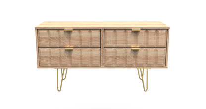 Cube Large Chest of Drawers Oak 4 Drawers 115cm