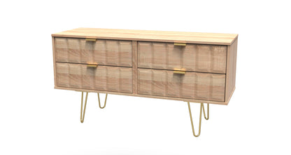 Cube Large Chest of Drawers Oak 4 Drawers 115cm