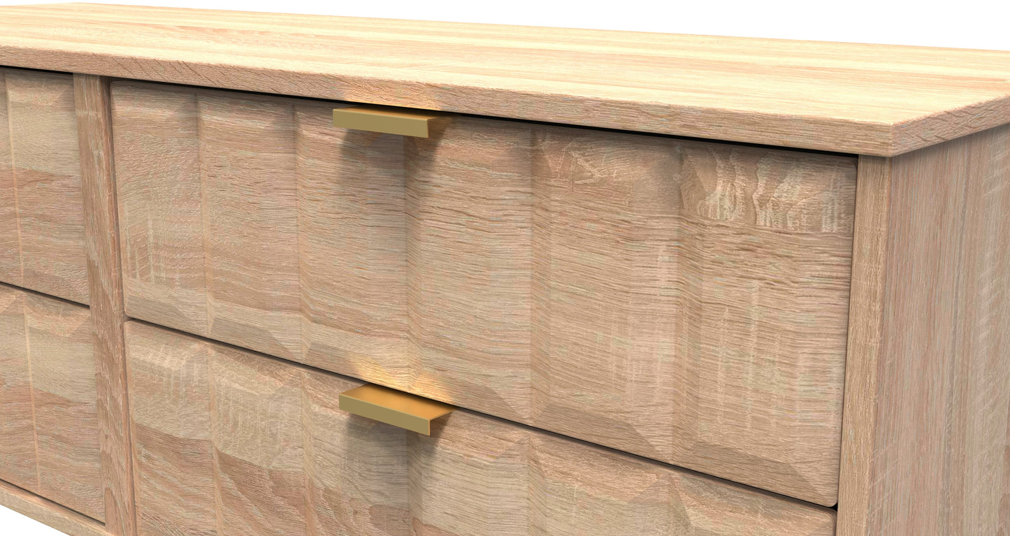 Cube Large Chest of Drawers Oak 4 Drawers 115cm