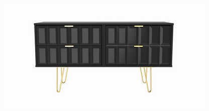 Cube Large Chest of Drawers Black 4 Drawers 115cm