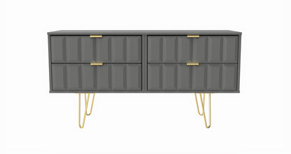 Cube Large Chest of Drawers Grey 4 Drawers 115cm