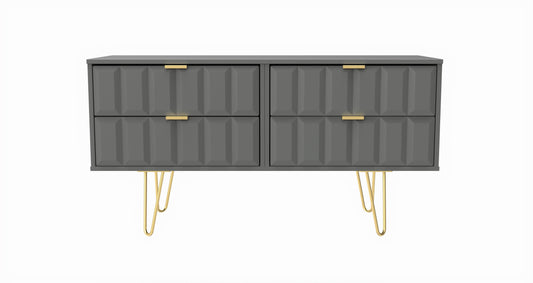 Cube Large Chest of Drawers Grey 4 Drawers 115cm
