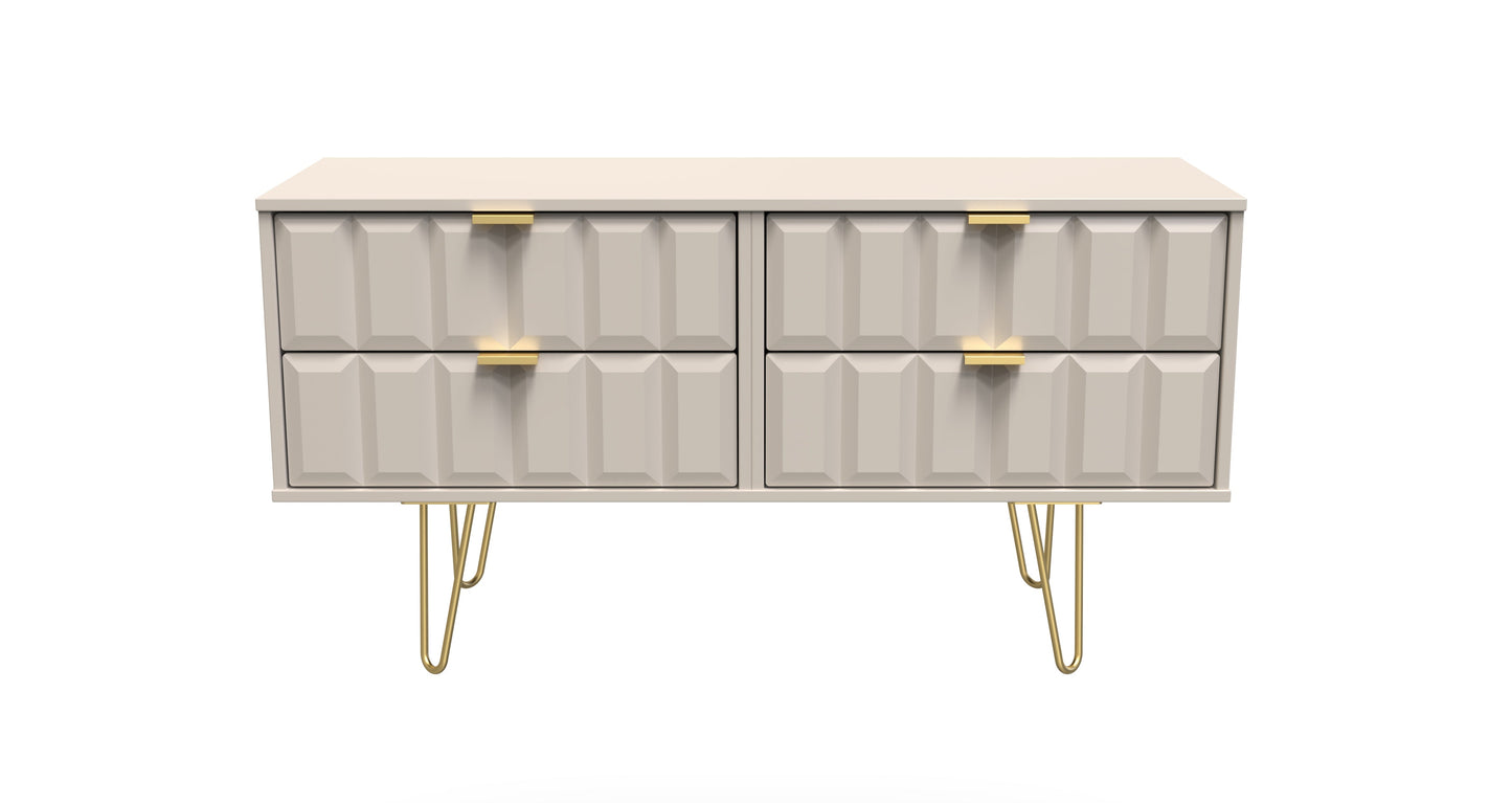 Cube Large Chest of Drawers Off-White 4 Drawers 115cm