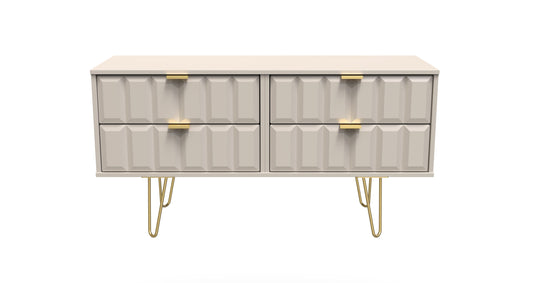 Cube Large Chest of Drawers Off-White 4 Drawers 115cm