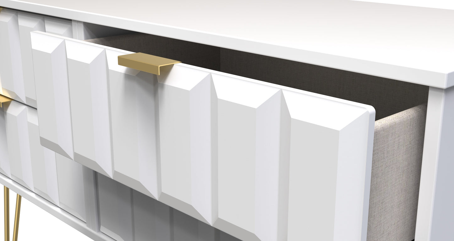 Cube Large Chest of Drawers White 4 Drawers 115cm