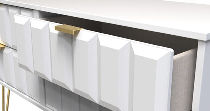 Cube Large Chest of Drawers White 4 Drawers 115cm