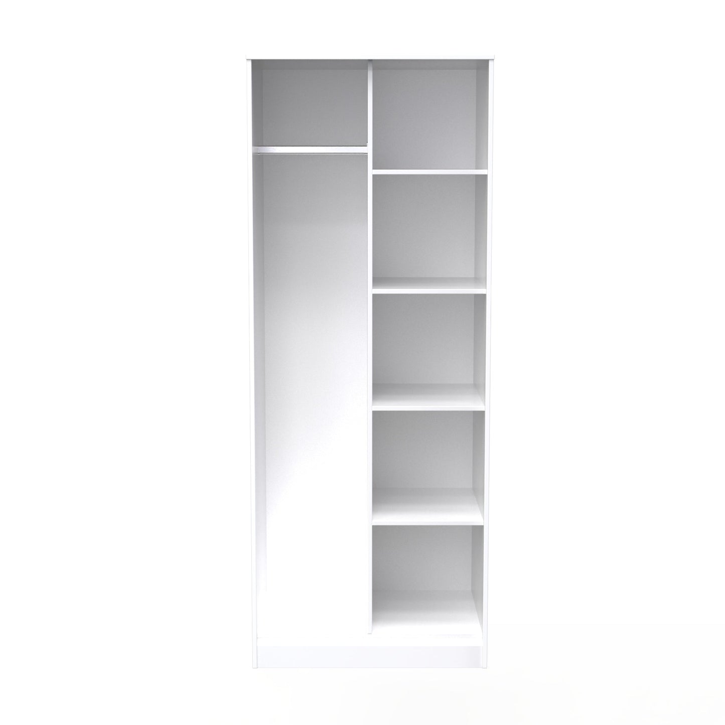 Cube Tall Wardrobe White 5 Shelves 197cm