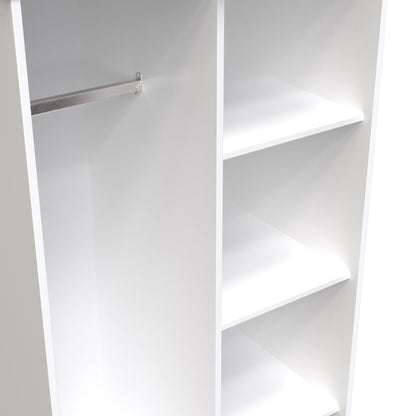 Cube Tall Wardrobe White 5 Shelves 197cm