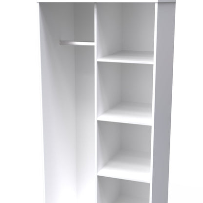 Cube Tall Wardrobe White 5 Shelves 197cm
