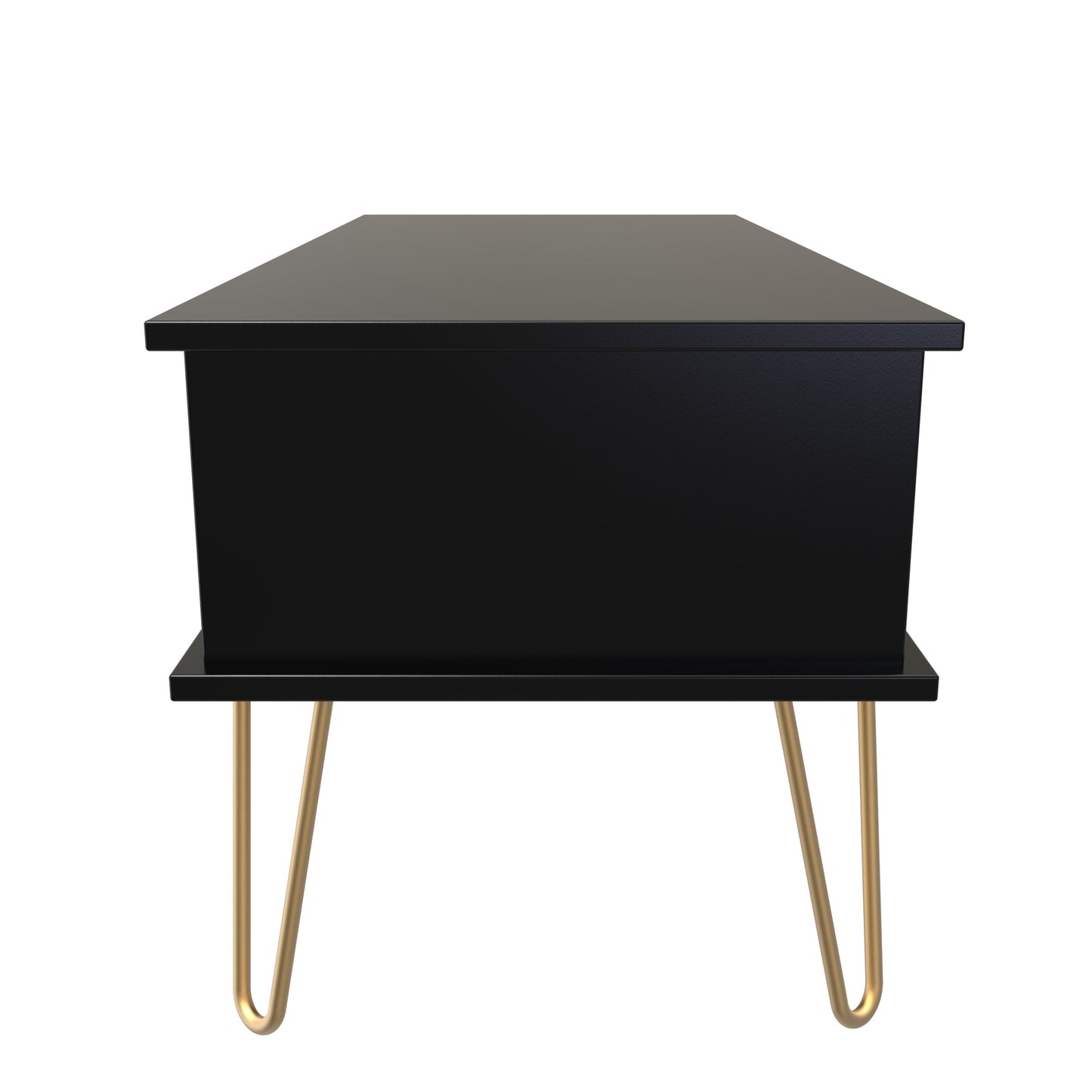 Cube Coffee Table Black 1 Shelf 1 Drawer 92cm