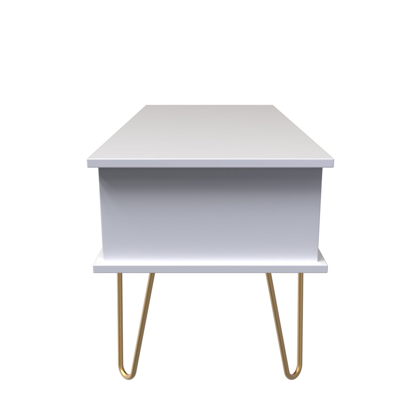 Cube Coffee Table White 1 Shelf 1 Drawer 92cm
