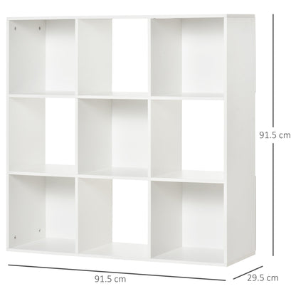 Nine-Cube Compact Shelving Unit - White
