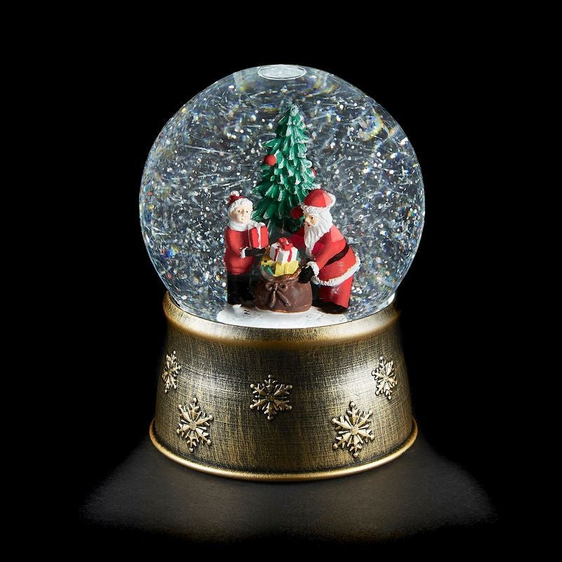 Santa Tree Snow Globe LED Christmas Decoration with Spinning Glitter Primary Image