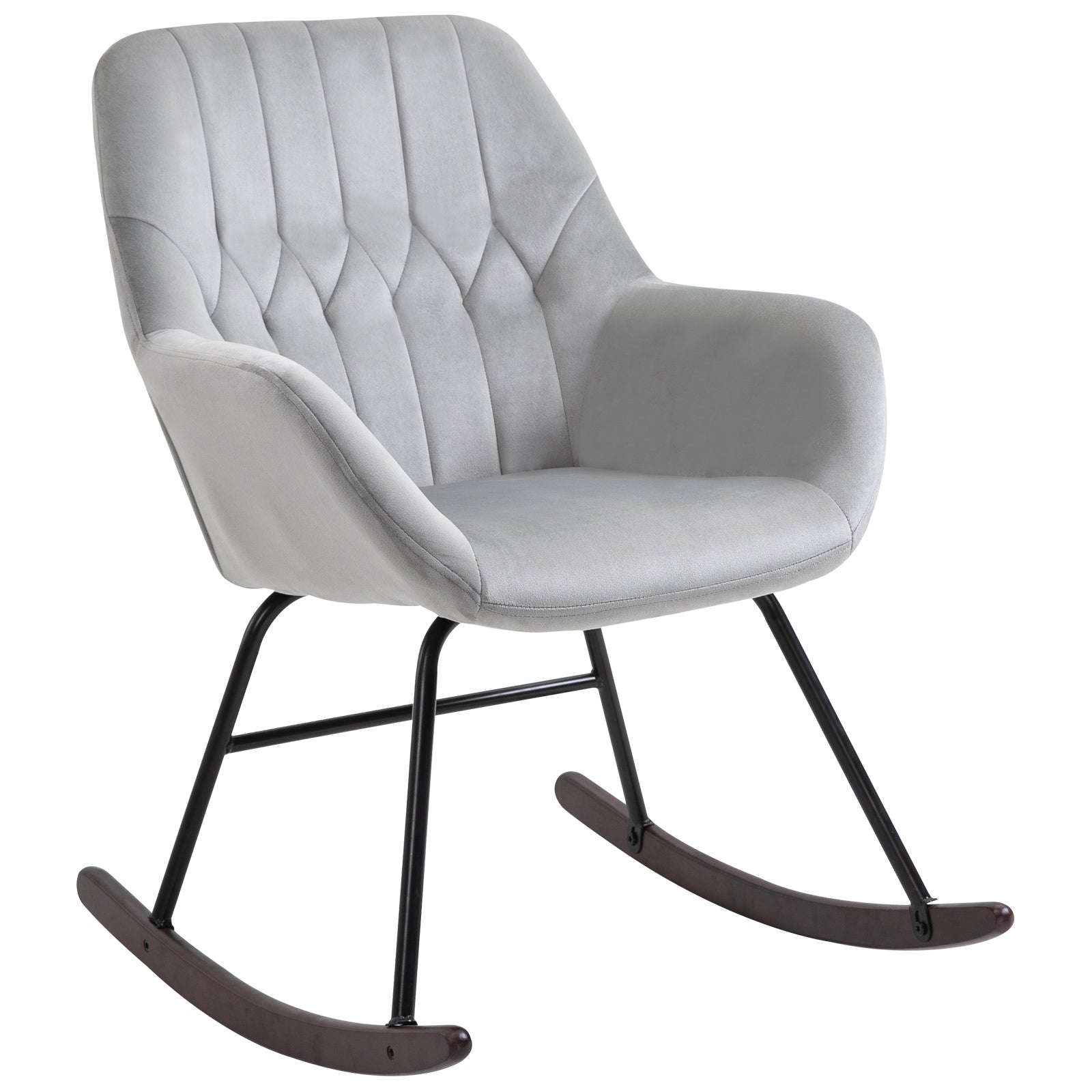 Rocking Chair Reading Accent Armchair with Steel Frame Sponge Padded f ...