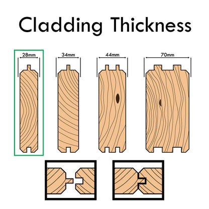 Shire Shire Keilder 11' 9" x 15' 8" Apex Log Cabin - Premium 28mm Cladding Tongue & Groove