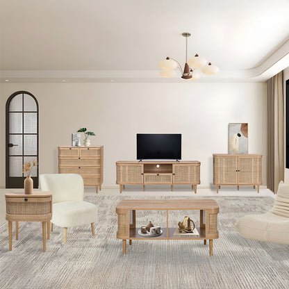 Stockholm Coffee Table Beige 2 Shelves
