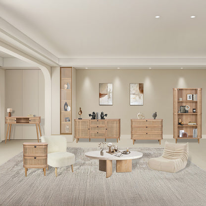 Stockholm Tall Bookcase Beige 4 Shelves