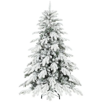 5ft Christmas Tree Artificial - White Frosted Green  1020 Tips