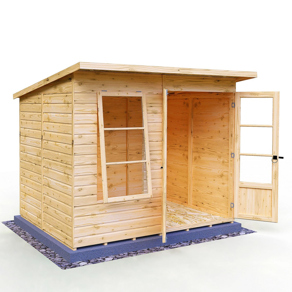 Shire Dahlia 7' 4" x 8' 4" Pent Summerhouse - Premium Dip Treated Overlap