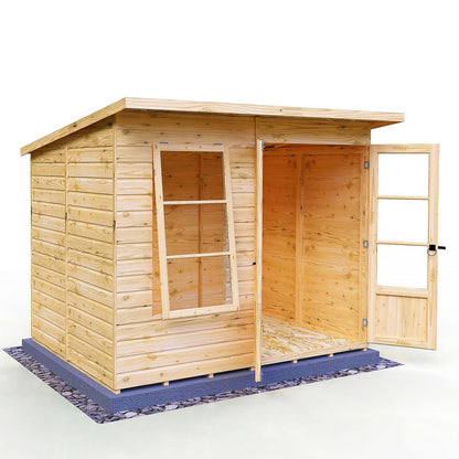 Shire Dahlia 7' 4" x 8' 4" Pent Summerhouse - Premium Dip Treated Overlap
