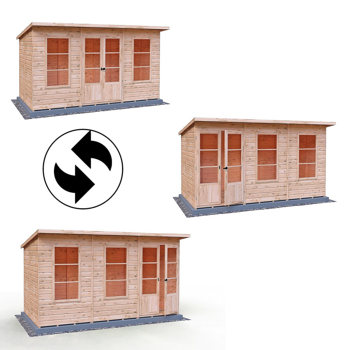 Shire Dahlia 7' 4" x 12' 3" Pent Summerhouse - Premium Dip Treated Overlap