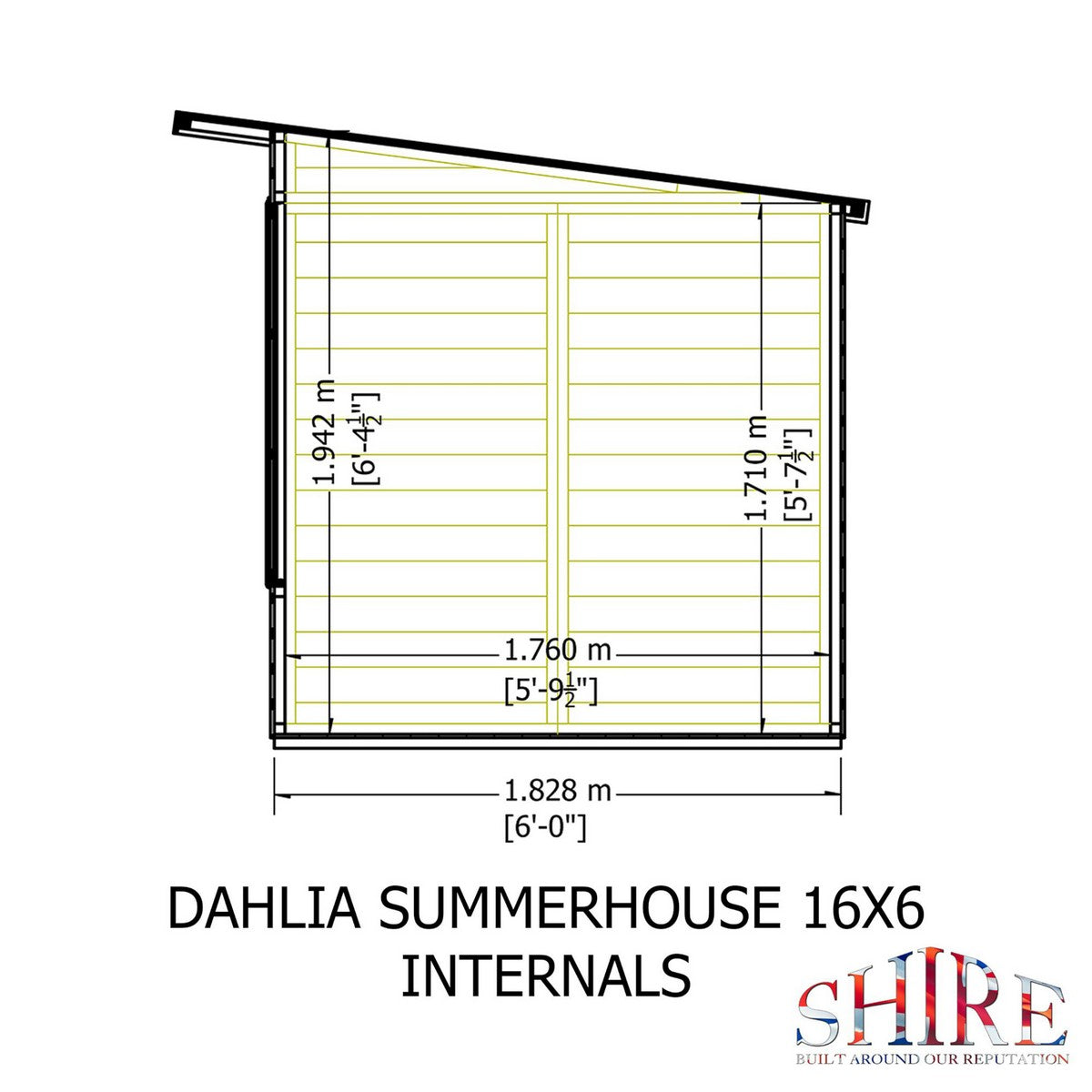Shire Dahlia 7' 4" x 16' 2" Pent Summerhouse - Premium Dip Treated Overlap