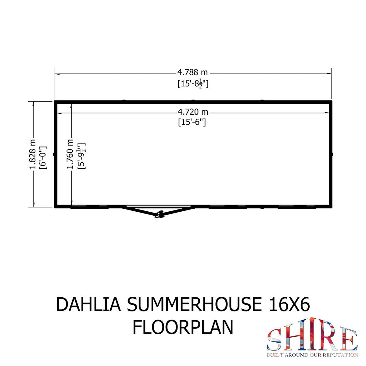 Shire Dahlia 7' 4" x 16' 2" Pent Summerhouse - Premium Dip Treated Overlap