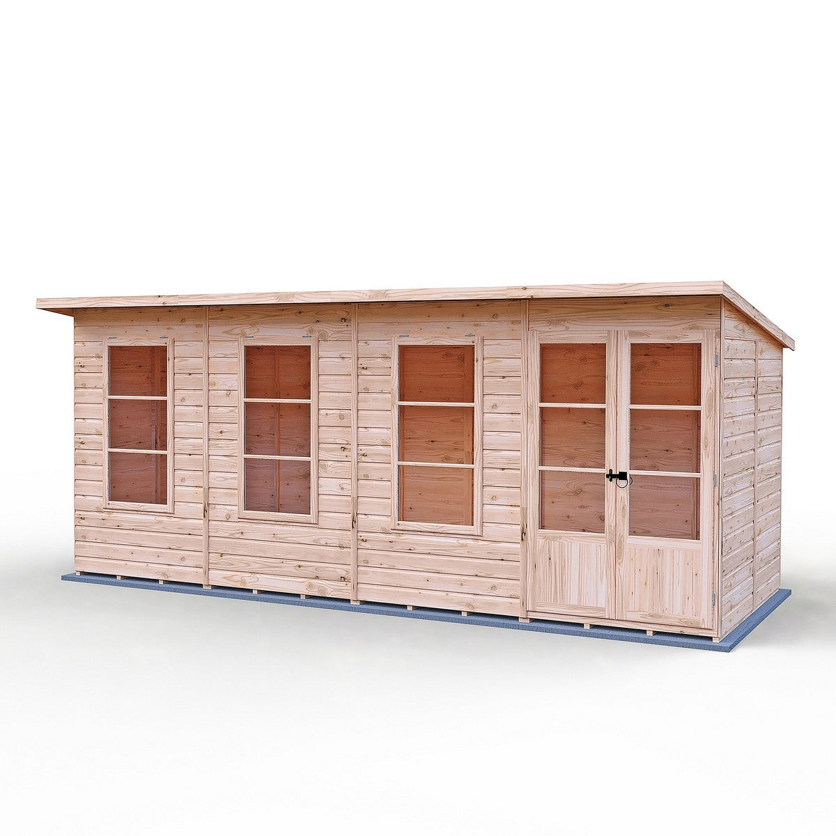 Shire Dahlia 7' 4" x 16' 2" Pent Summerhouse - Premium Dip Treated Overlap