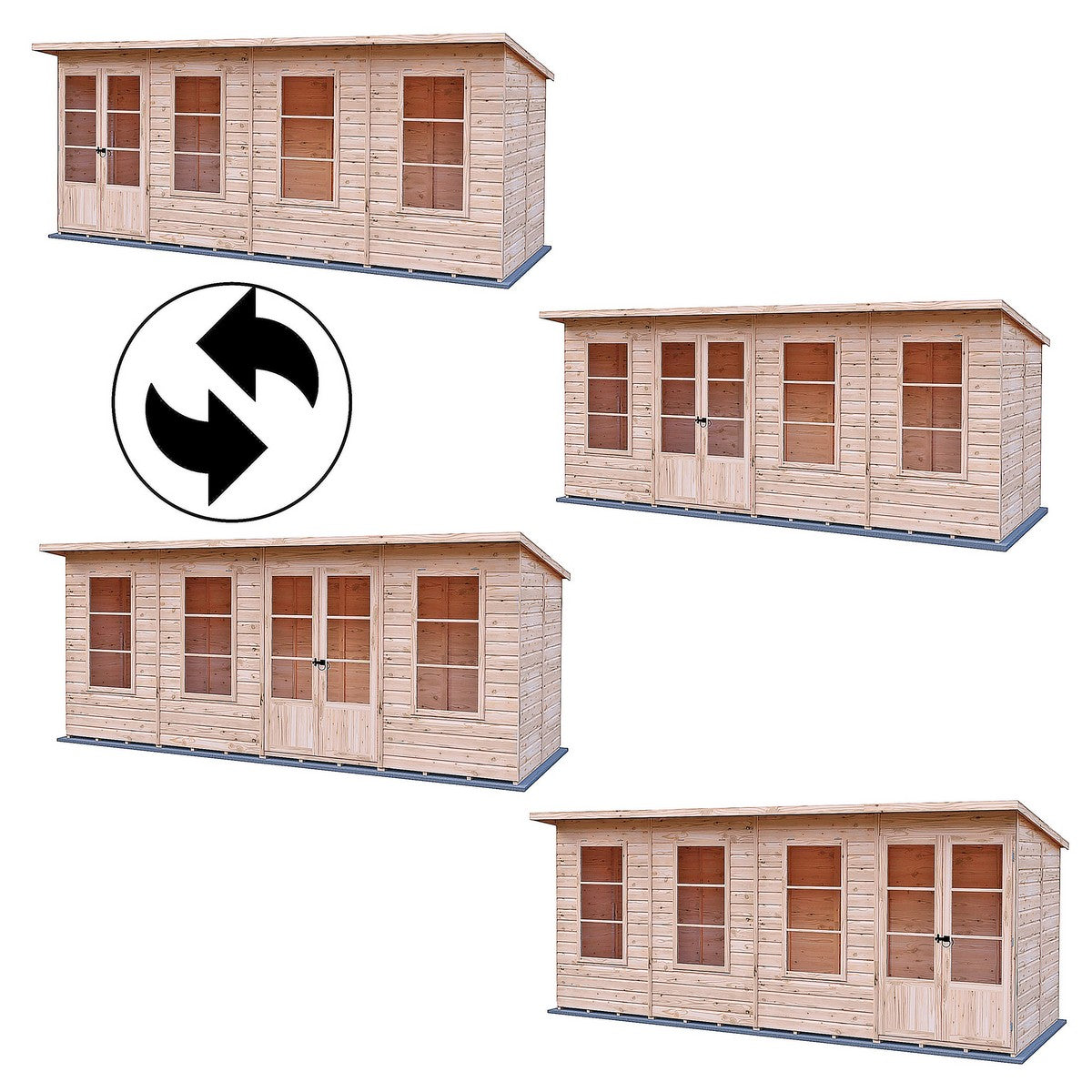 Shire Dahlia 7' 4" x 16' 2" Pent Summerhouse - Premium Dip Treated Overlap