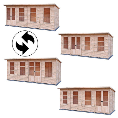 Shire Dahlia 7' 4" x 16' 2" Pent Summerhouse - Premium Dip Treated Overlap