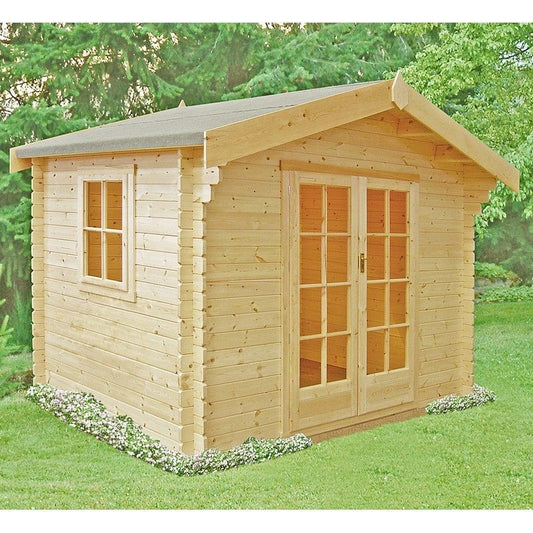 Shire Shire Dalby 9' 9" x 9' 9" Apex Log Cabin - Premium 44mm Cladding Tongue & Groove