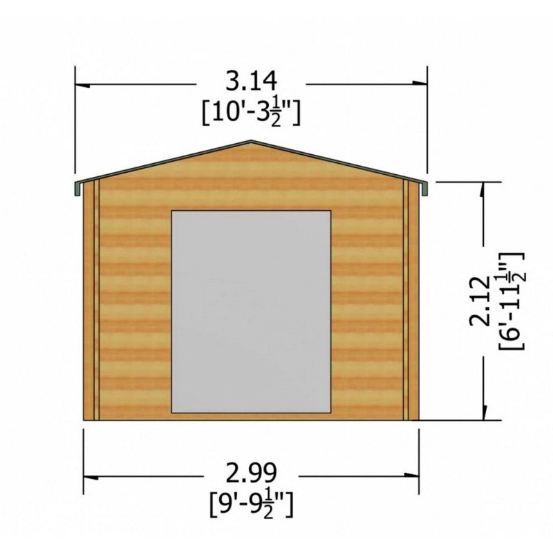 Shire Shire Dalby 9' 9" x 9' 9" Apex Log Cabin - Premium 44mm Cladding Tongue & Groove
