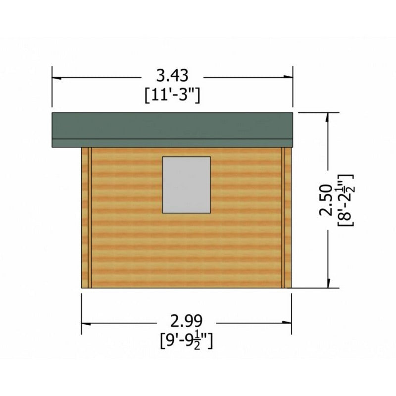 Shire Shire Dalby 9' 9" x 9' 9" Apex Log Cabin - Premium 44mm Cladding Tongue & Groove
