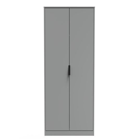 Diego G Tall Wardrobe Grey 2 Doors 1 Shelf 197cm