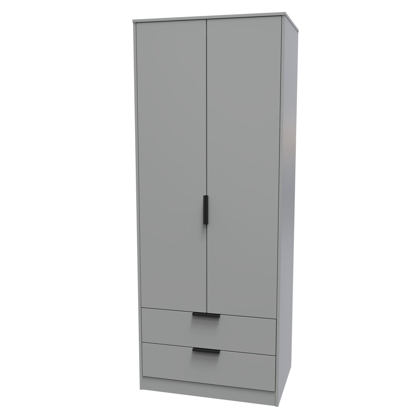 Diego G Tall Wardrobe Grey 2 Doors 2 Drawers 197cm