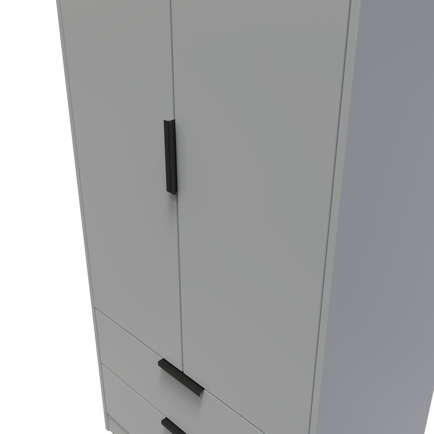 Diego G Tall Wardrobe Grey 2 Doors 2 Drawers 197cm