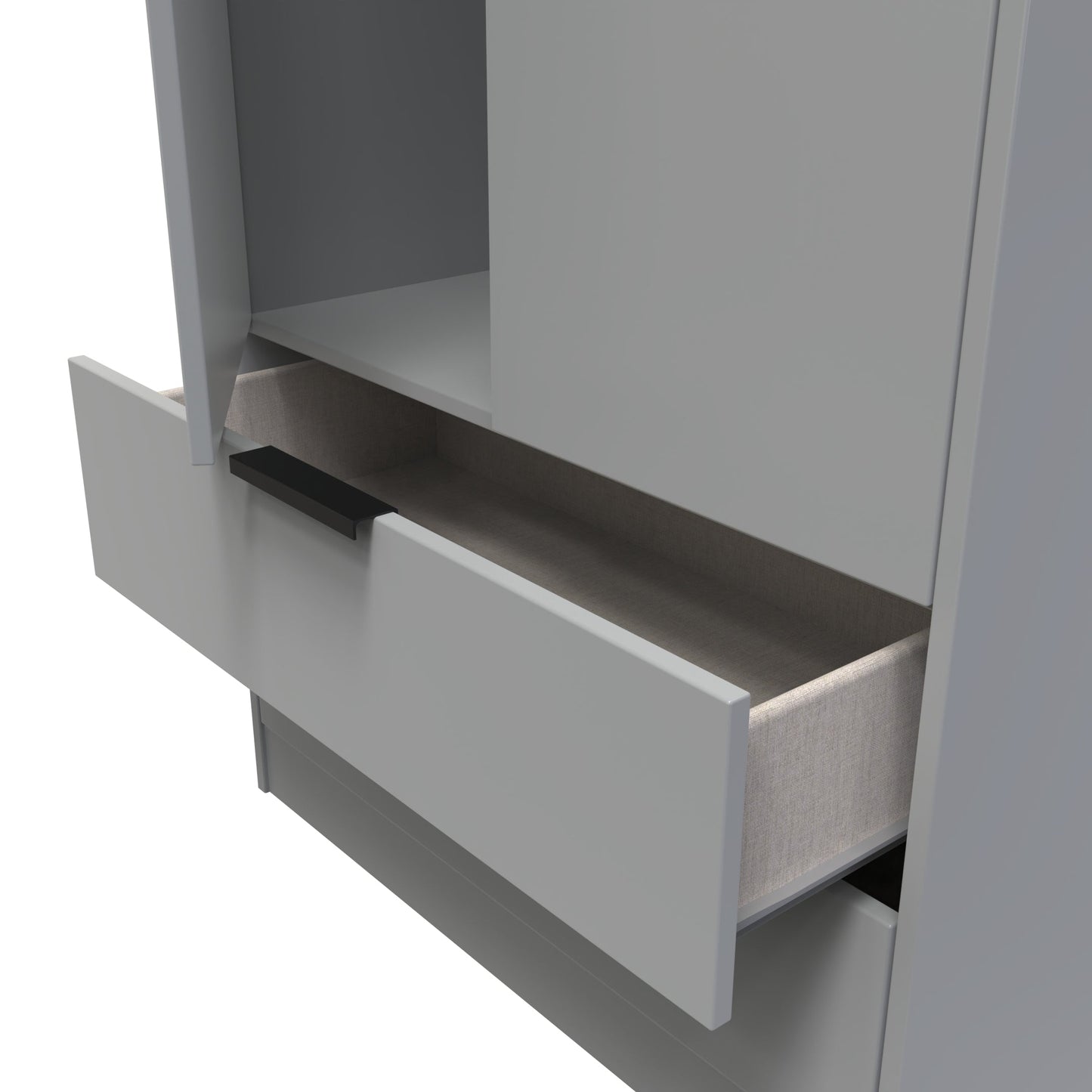 Diego G Tall Wardrobe Grey 2 Doors 2 Drawers 197cm