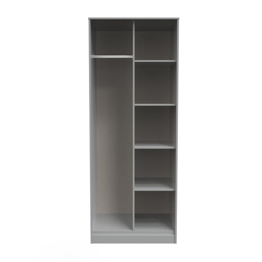 Diego G Tall Wardrobe Grey 5 Shelves 197cm