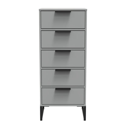 Diego G Tall Tallboy Grey 5 Drawers 101cm