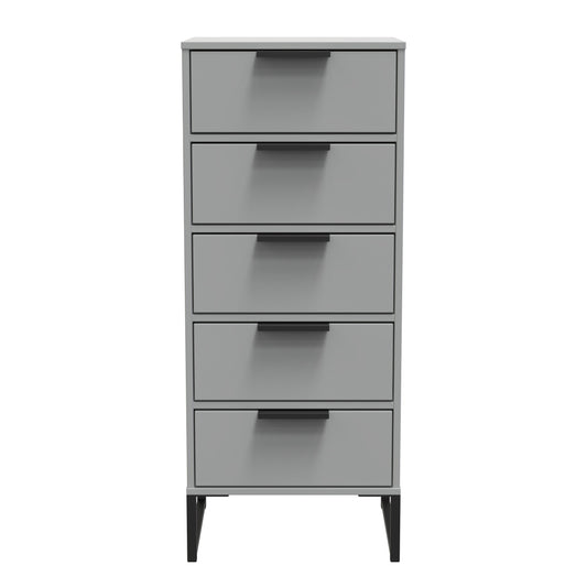 Diego G Tall Tallboy Grey 5 Drawers 101cm